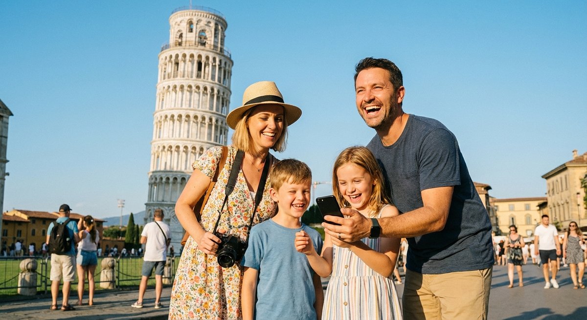 Familienbesuch Pisa Turm