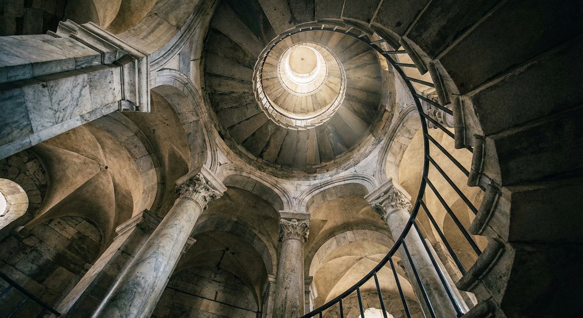 Das Innere des Schiefen Turms von Pisa